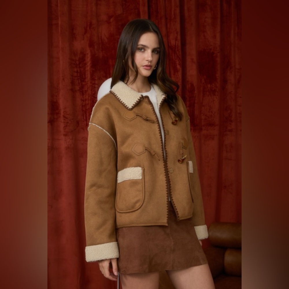 871.  Brown Shearling Jacket - Picture 5 of 7